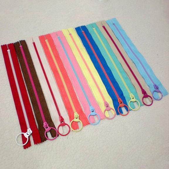 WRISTBIQUE 20Pcs Red with White Teeth Zipper for Handbag Zippers and DIY Sewing