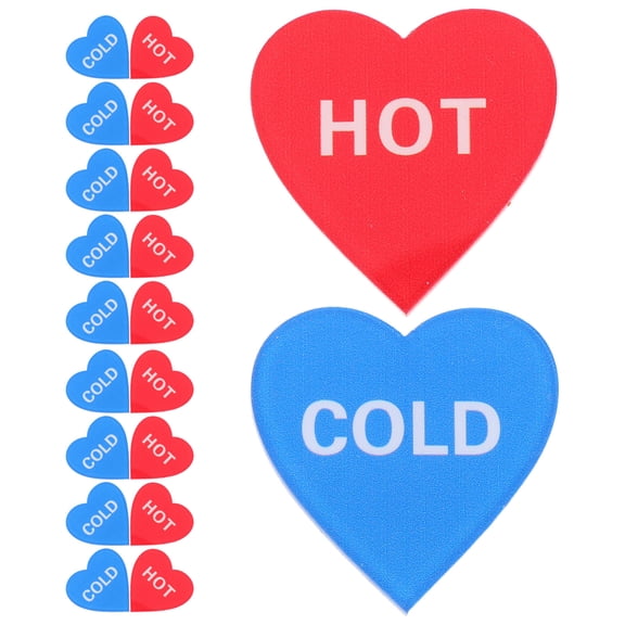 WRISTBIQUE 20Pcs Hot Cold Faucet Labels Acrylic Water Sign Stickers Clear Temperature Indicator