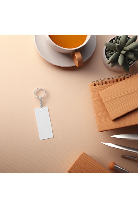 20Pcs Transparent Acrylic Rectangular Keychains Blank for Custom Photos and Bag Accessories