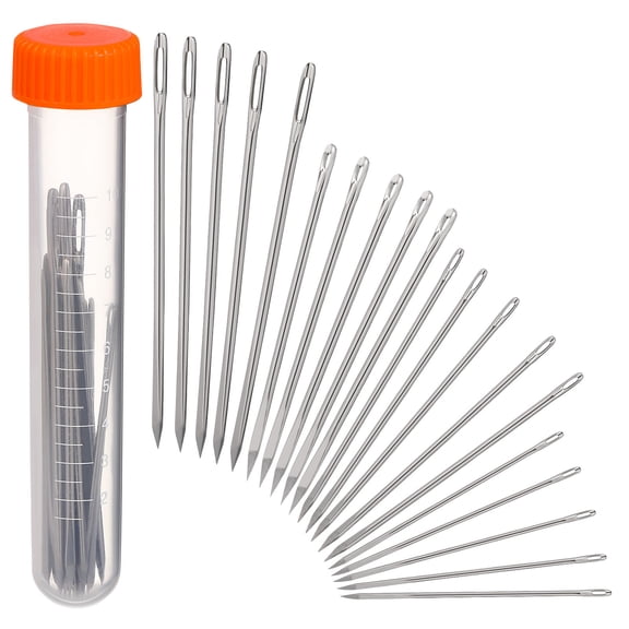 WRISTBIQUE 20Pcs Triangular Needles Light Grey Metal Needles for Knitting and DIY Projects