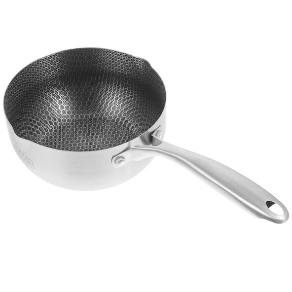 WRISTBIQUE 20cm Stainless Steel Yukihira Saucepan with Spout Ramen Stock Pot for Milk Cheese Egg Frying and Pouring Oil Soups and Chocolate Sauce
