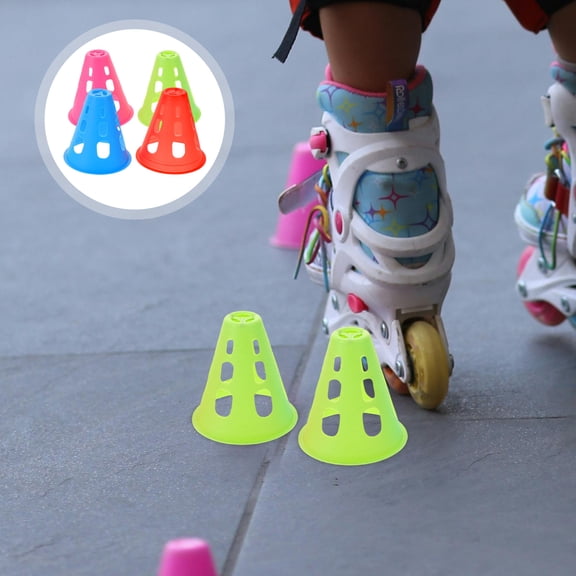 WRISTBIQUE 20Pcs Plastic Agility Cones for Roller Skating Training with High Visibility and Windproof Stability