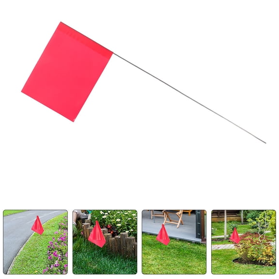 WRISTBIQUE 24pcs Red PVC Landscape Flags for Location Marking and Indication, Flags for Professionals