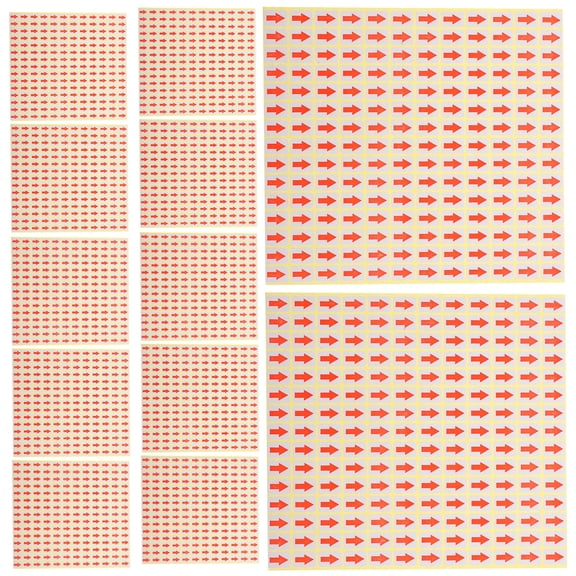 WRISTBIQUE 2700Pcs Red Small Arrow Labels Self Adhesive Paper Stickers for Marking