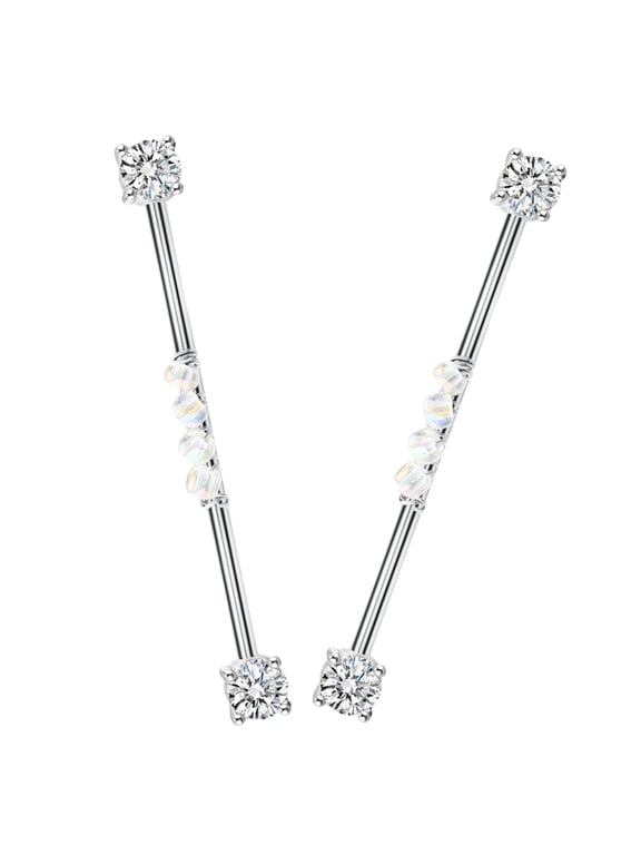 2PCS Titanium Steel Industrial Piercing Barbells for Women, Body Jewelry with Elegant Style for Daily Wear