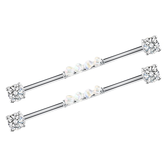 WRISTBIQUE 2PCS Titanium Steel Industrial Piercing Barbells for Women, Body Jewelry with Elegant Style for Daily Wear