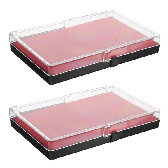 WRISTBIQUE 2Pcs Red Medal Display Case Clear Badge Display Box with Steel Pins for Desk
