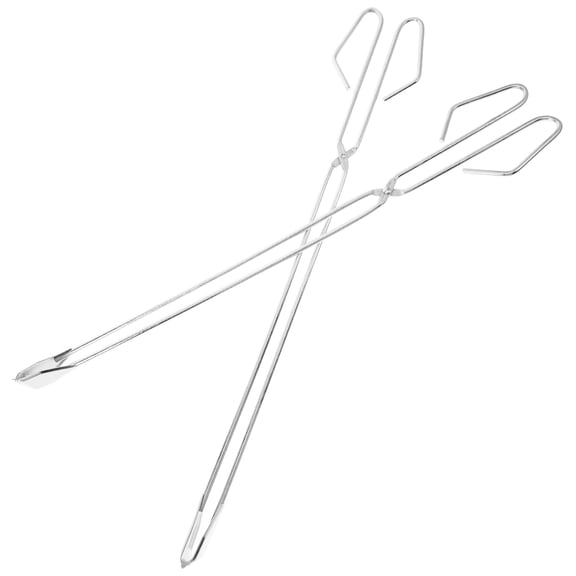 WRISTBIQUE 2-Pack Stainless Steel Garbage Grabber Tongs Portable Scissor Pickup Tool for Outdoor, Grilling, and Trash Collection