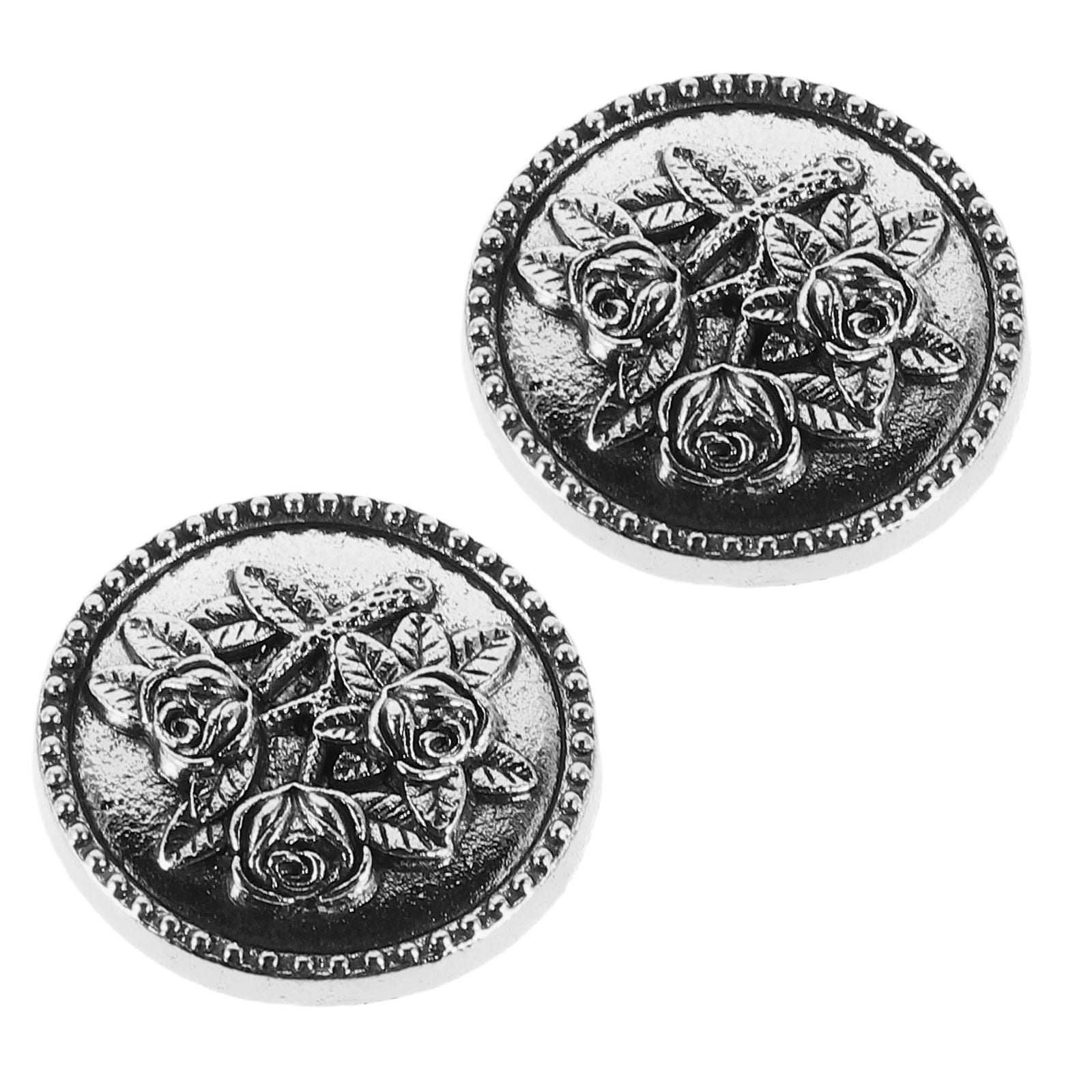 Silver and Black Buttoned Women\'s Accessory Sterling Silver Gemstone Button Cufflinks – Jan Leslie main image 4