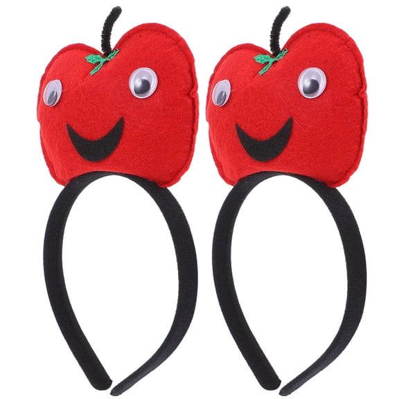 WRISTBIQUE 2Pcs Red Fruit Headband Soft Polyester Hair Hoop for Costume Parties