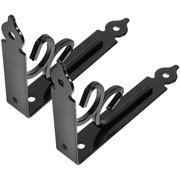 WRISTBIQUE 2Pcs Wall Mount Shelf Brackets Metal Right Angle Floating Shelf Support Black