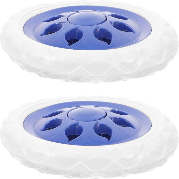 WRISTBIQUE 2Pcs Blue Foam Casters Multipurpose Universal Wheel for Luggage Cart Travel Transporting Goods 16.5x16.5in