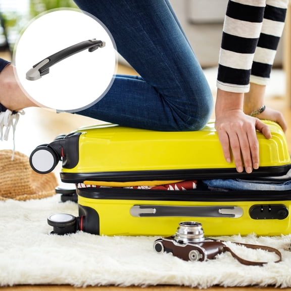 WRISTBIQUE 2Pcs Easy Install Black Suitcase Handle Replacement Luggage Case Carrying Handle