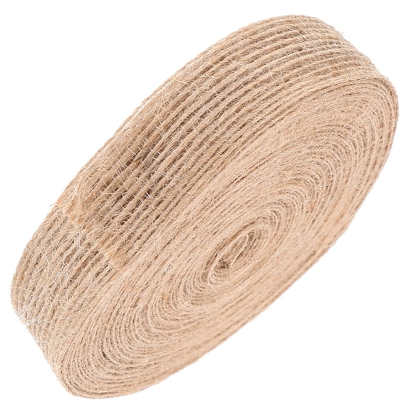 WRISTBIQUE Natural Burlap Ribbon Roll, Beige Jute Ribbon for Fall and Winter Crafts, 1 Roll