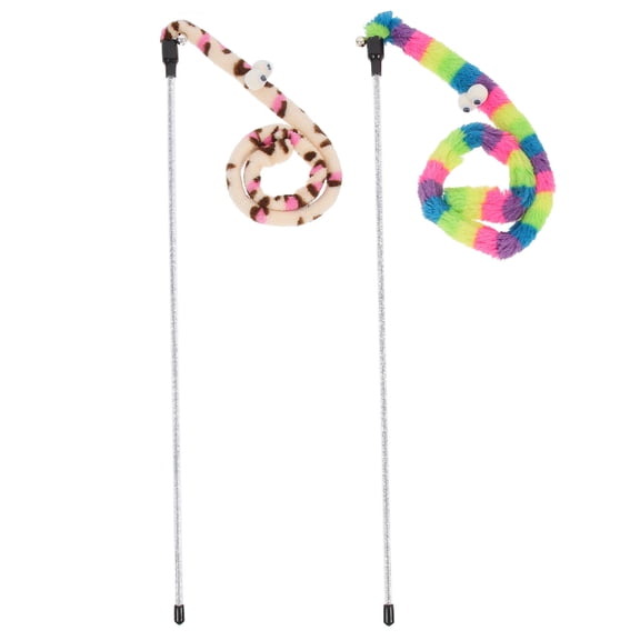 WRISTBIQUE Cat Interactive Wand Toys Cat Teaser Assorted Color 2Pcs
