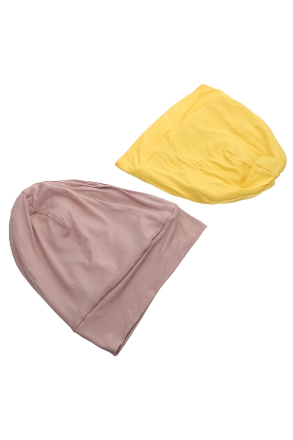2Pcs Household Sleep Hats with Soft Cotton Material for Comfortable Night Wear