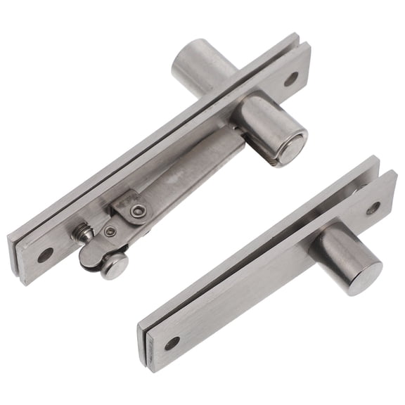 WRISTBIQUE 2-Pack Plated Stainless Steel Hidden Pivot Door Hinges with Self-Closing and Functionality