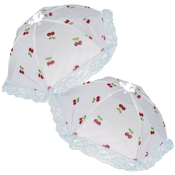 WRISTBIQUE 2Pcs Foldable Design Net Fabric Dish Cover for Households and Camping Enthusiasts