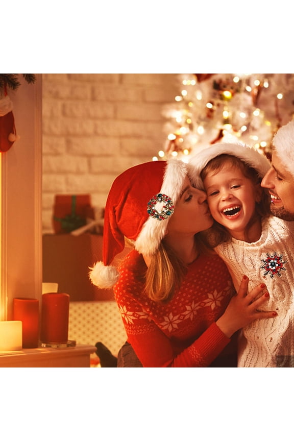 2Pcs Christmas Brooch Golden Snowflake Pin Multi-Purpose Ornament for Scarfs Hats and Costumes