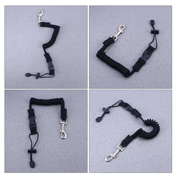 WRISTBIQUE 2pcs Paddle Leash Cord 155cm Tpu Safety Hook for Canoe and Boat
