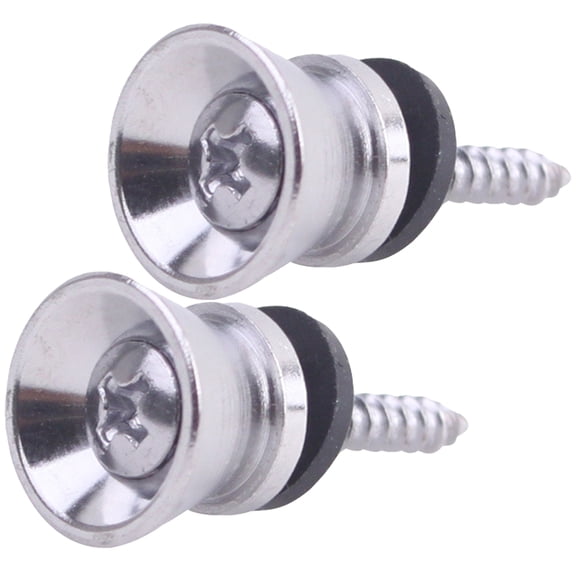 WRISTBIQUE 2Pcs Strap Locks for Electric Guitar Metal Guitar Strap Buttons Easy to Install Silver