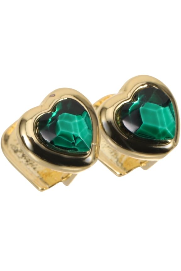 2Pcs Sturdy Metal Teeth Grill Green Color for Rapper Costume and Parties