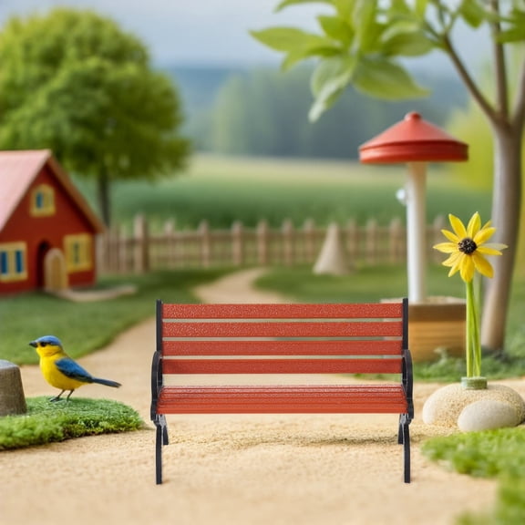 WRISTBIQUE 2-Pack Mini Plastic Garden Benches for Desktop Decoration and Home Decor Accents