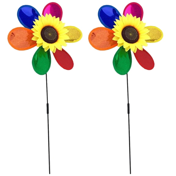 WRISTBIQUE Assorted Color Plastic Pinwheels for Garden and Yard Fun 2Pcs