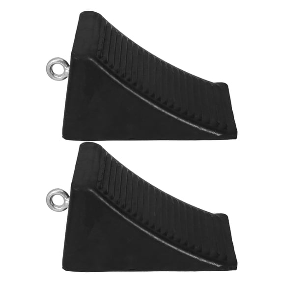 WRISTBIQUE 2Pcs Portable Black Rubber Wheel Chocks Car Tire Stoppers for Outdoor Use
