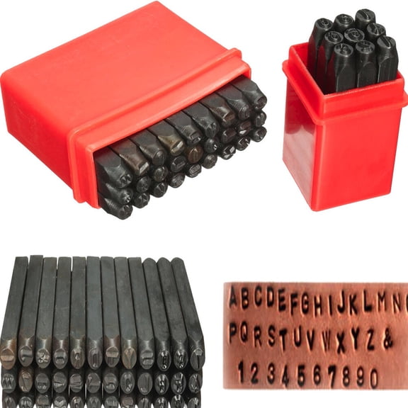 WRISTBIQUE Metal Alphabet Stamps Punch Set Multi 36Pcs Carbon Steel