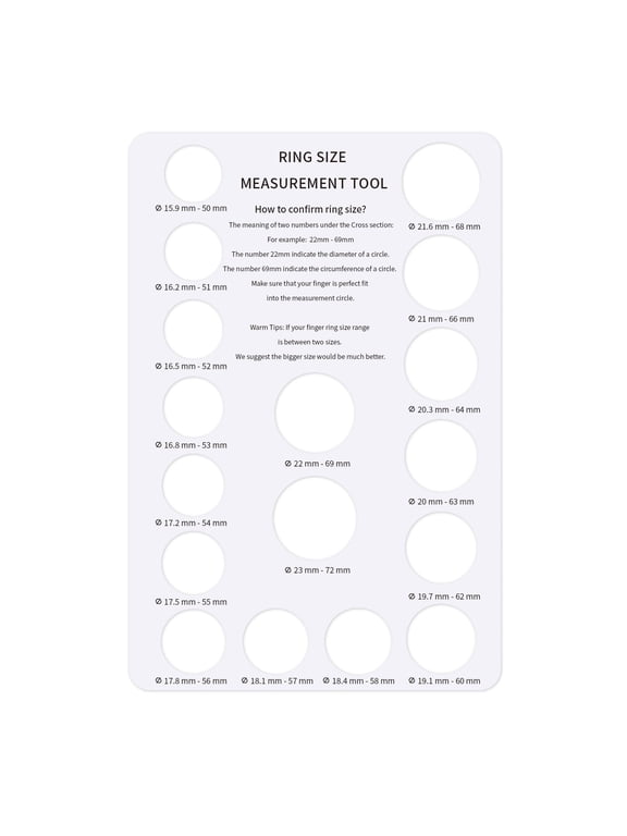 2Pcs White Ring Sizer Tool Accurate Finger Measuring Gauge for Precise Ring Sizing