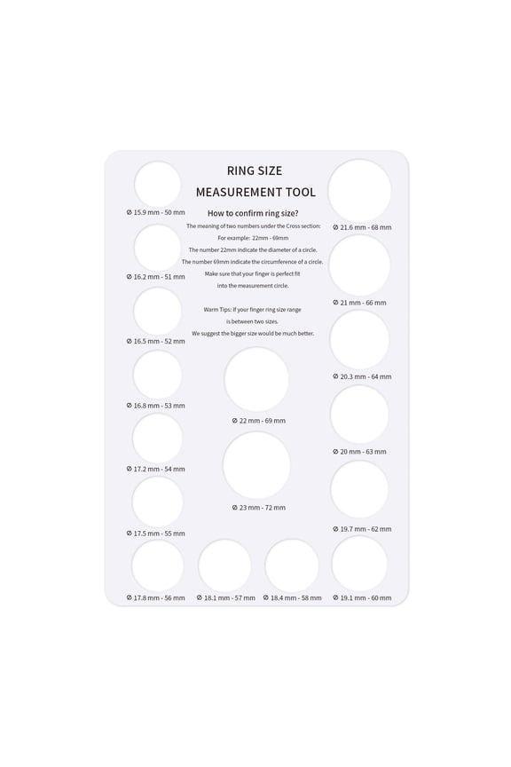 Reusable Finger Sizer White Cardboard for Accurate Measurement 2Pcs