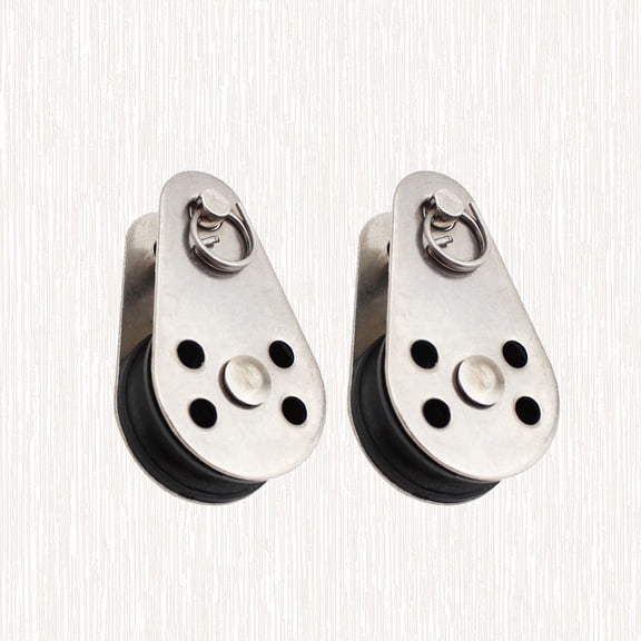 WRISTBIQUE 2Pcs Single Sheave Pulley Dark Grey Nylon Rope Pulley Tools