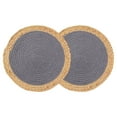 thumbnail image 1 of WRISTBIQUE Set of 2 Round Straw Woven Table Mats for Dining and Home Decor, 1 of 8