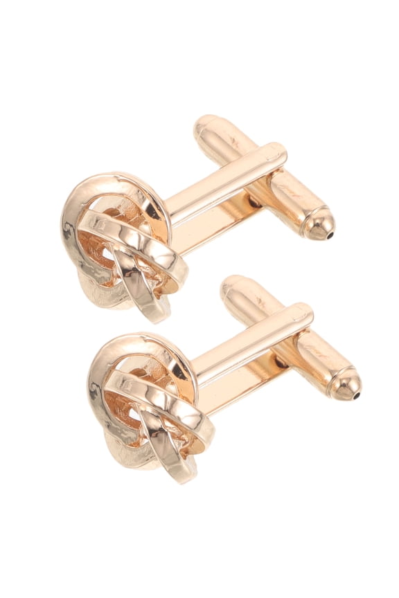 2 Pieces Men's Elegant Knot Copper Cufflinks for Formal Events and Evening Occasions