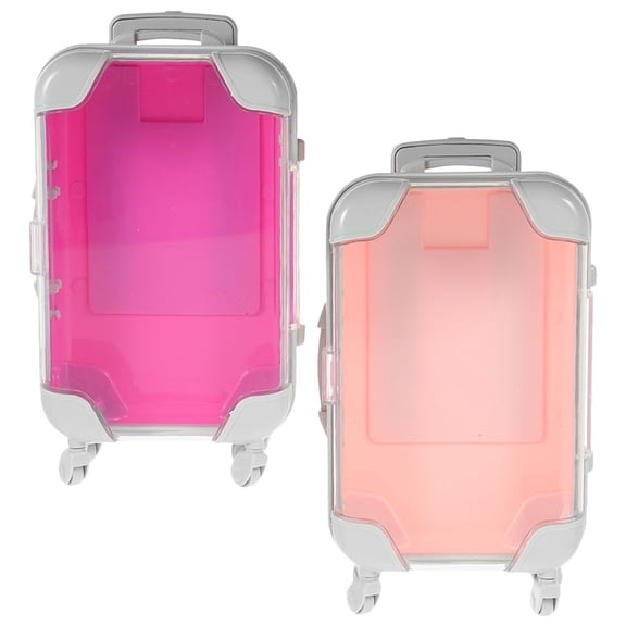 WRISTBIQUE 2Pcs Travel Makeup Suitcases for Cosmetic Storage with Adjustable Dividers