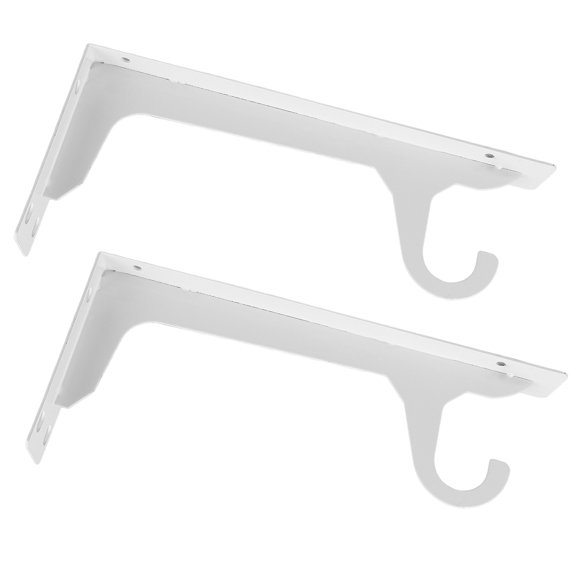 WRISTBIQUE White Closet Rod Support Brackets, Wall Mounted Clothing Rail Holders, 2-Pack for Storage