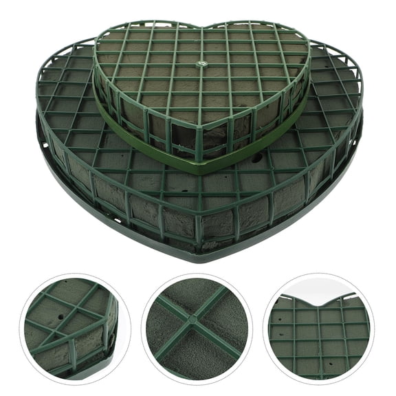 WRISTBIQUE 2-Pack Heart Shape Flower Mud Green for Sponge Flower Tools, Wedding Decorations and Craft Supplies