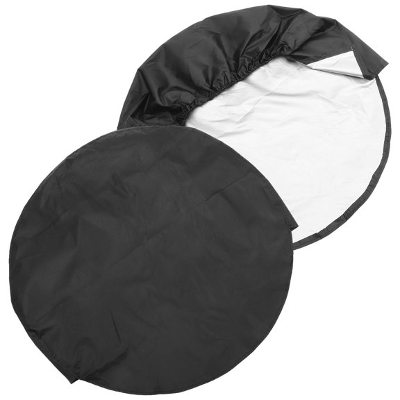 WRISTBIQUE 2-Pack Black 210D Oxford Cloth RV Tire Covers, Wheel Protectors Against Dirt, Splash, and Weather