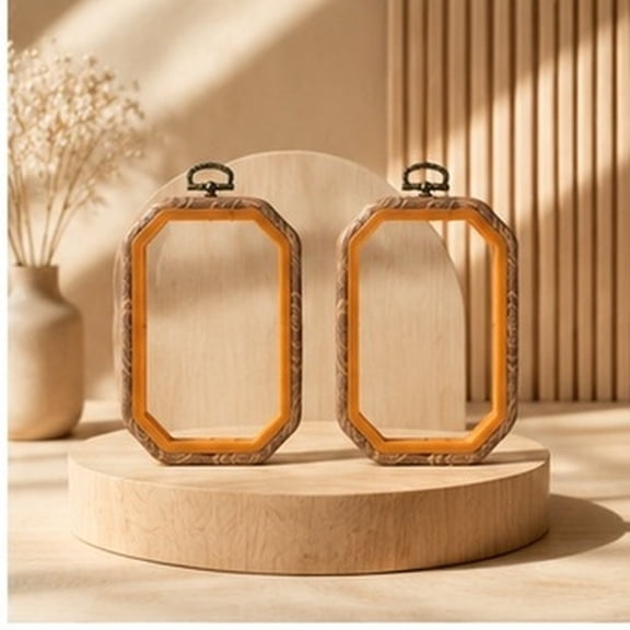 WRISTBIQUE 2Pcs Wooden Stitch Frame Assorted Color Rectangle Embroidery Frame for Home Wall Decor