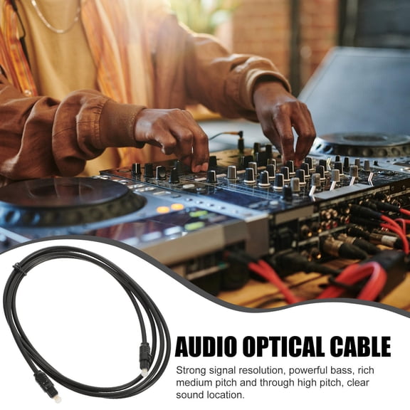 WRISTBIQUE Fiber Optical Audio Cable Black Pmmc Fiber Guide Clear Sound Quality for Daily Use 2Pcs