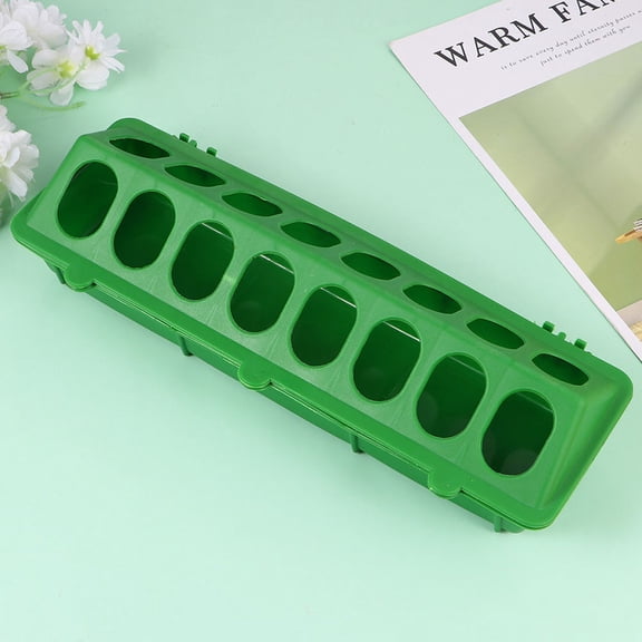 WRISTBIQUE Plastic Water Troughs Birds Feeding Troughs Green Plastic 2pcs