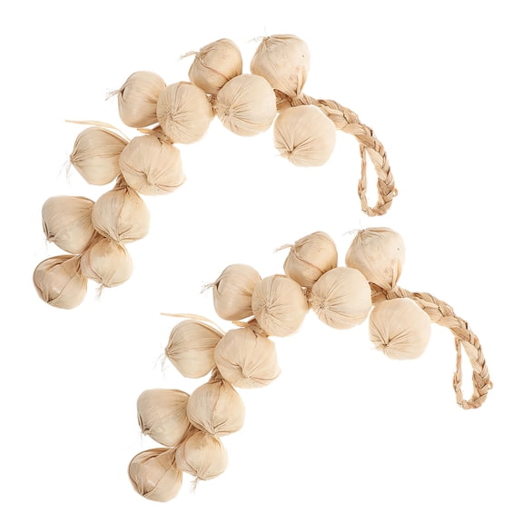 WRISTBIQUE 2pcs Lifelike Fake Garlic Garland White Foam Decorative Home Decoration