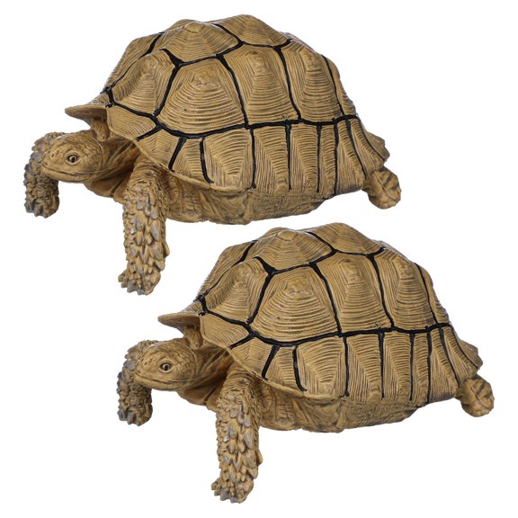 WRISTBIQUE 2pcs Lifelike Turtle Statues For Outdoor Garden Decor PVC Material Animal Recognition