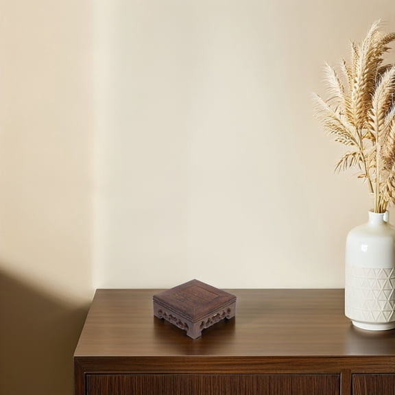 WRISTBIQUE 2Pcs Base Display Stand Brown for Sculpture Vase Decor