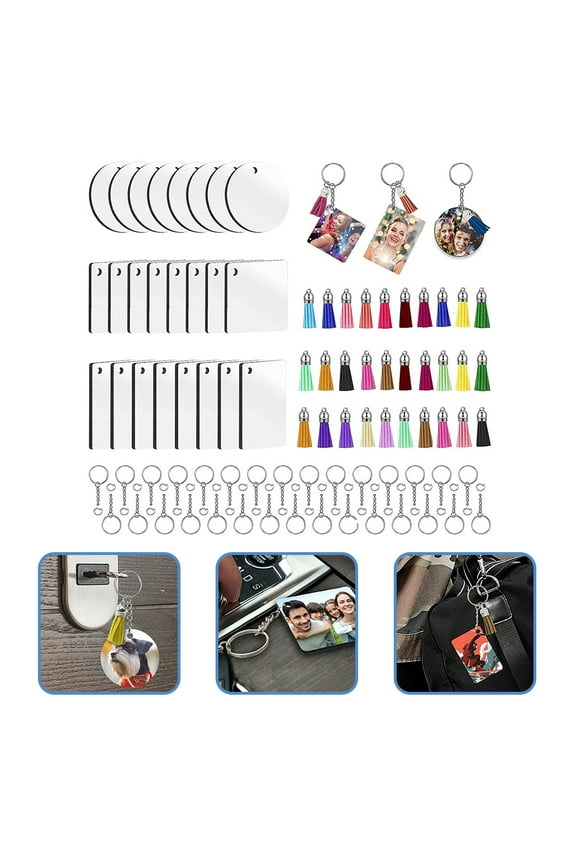 30 Sets Keychain Making Supplies Assorted Color Material for Handmade Projects