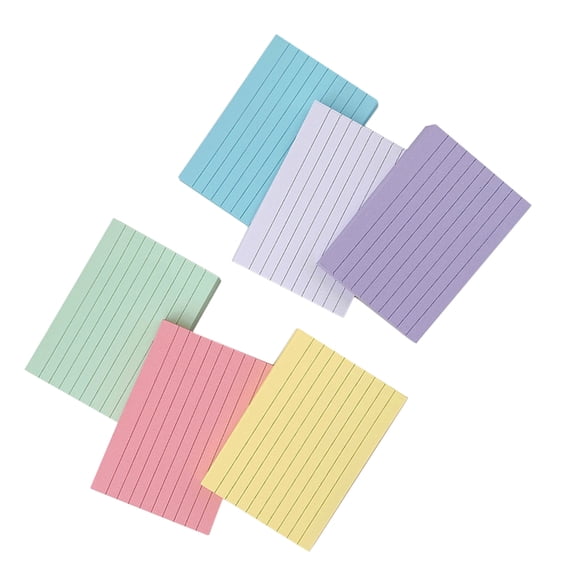 WRISTBIQUE 300Pcs Assorted Color Note Cards Horizontal Ruled Paper for Office and Study