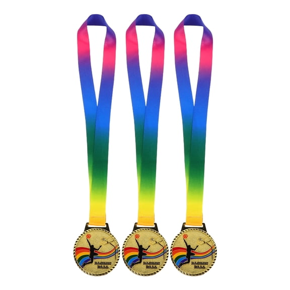 WRISTBIQUE 3Pcs Golden Basketball Award Medals Metal Pendant for Sports Events with Custom Engraving