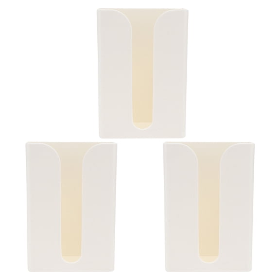 WRISTBIQUE 3Pcs Wall Mounted White Tissue Box Holder Adhesive Waterproof Space Saving Dispenser