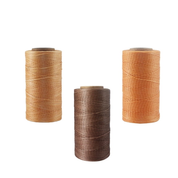 WRISTBIQUE 3PCS Sewing Wax Thread Waxed Line Yellow Crafting Supplies for Hand Stitching